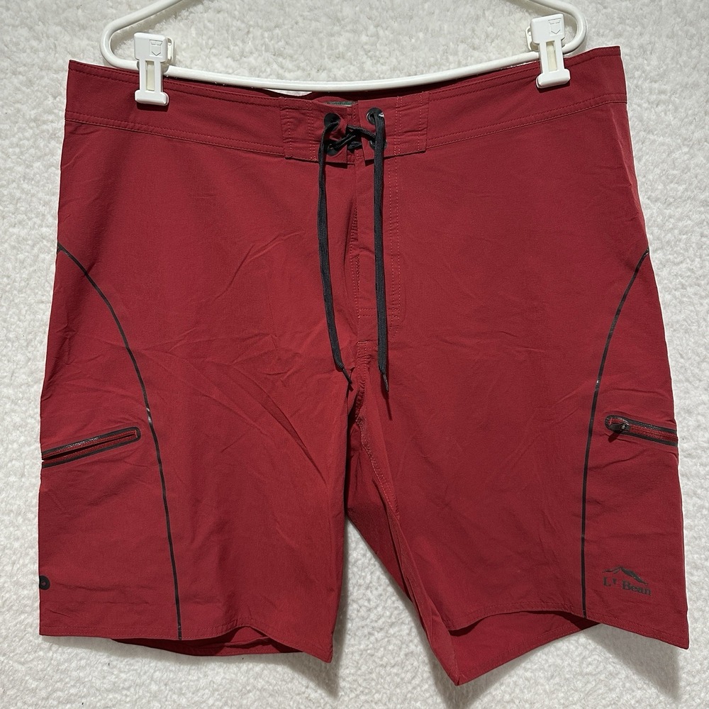 L.L. Bean‎ Men's Red Board Shorts 280949 Size 38W